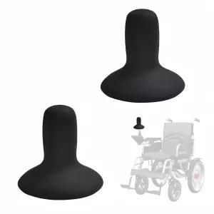 휠체어 조이스틱 보호 커버 모빌리티 스쿠터 전동 액세서리용 고무 버튼 캡 2Pcs-블랙