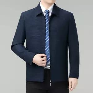 남성 봄 가을 체크 울 재킷 모직 상의 캐주얼 아버지 코트 J03Z3D HOT3