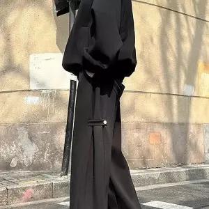 비아스텔라 남자 와이드 스 팬츠 조거팬츠 사이드 벌룬 스냅버튼