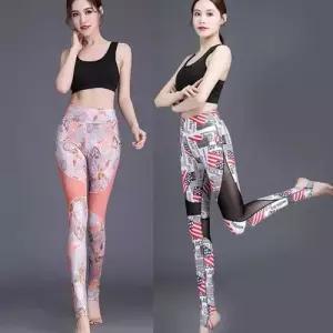 팬츠 망사 트레이닝 프린트 런닝 여성바지 밟기 하이웨스트 퀵드라이 바람막이 타이즈 요가 OP1