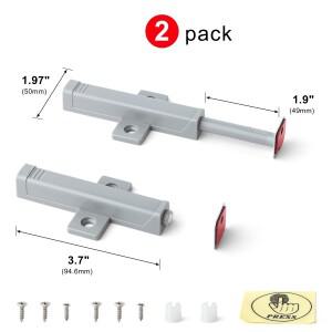 2PCS 회색 플라스틱 마그네틱 캐치 푸시형 자석 잠금장치 주방 가구 도어 래치 캐비닛 찬장 서랍용