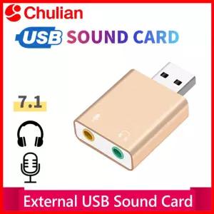 USB 사운드 카드 가상 7 어댑터 마이크 이어폰 외부 오디오 USB잭 35mm 변환기 폰 분배기