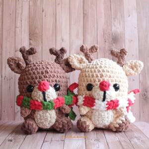 가역적인 크리스마스 천사와 벨 Amigurumi 장식 뜨개질 산타 클로스 순록 인형 재료 세트 선물