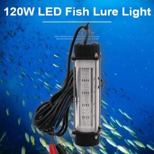 고출력 어류 수중 낚시등 DC12V 120W 7M 와이어 그린 화이트 오징어 미끼 LED 탐지기