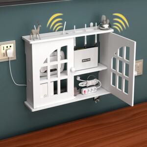 대형 무선 와이파이 라우터 선반 보관함, 케이블 전원 브래킷, 벽걸이 플러그 보드, 홈 데코 가구 정리함