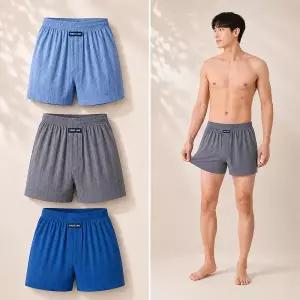 [보리보리/TRY]TRY 남성팬티 면100 트렁크 3매세트 퍼스트트렁크유색N
