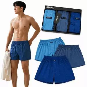 [보리보리/TRY]TRY 남성팬티 면100 트렁크 3매세트 60수 주자직 레이더스박서X-1유색D