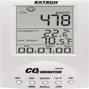 Extech CO220 데스크톱 실내 공기질 모니터 온도 습도 이슬점 및 습구 측정 NDIR 센서 99포인트 메모리