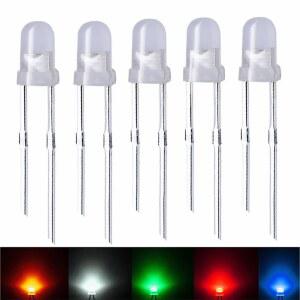 정류다이오드 50100개 3MM 5MM 8MM 안개 키트 발광 그린레드블루옐로우화이트 다이오드 확산 LED