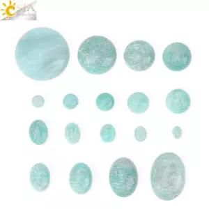 개 천연석 비즈 아마조 카보숑 타원형 플랫 루즈 DIY 보석 만들기 목걸이 반지 펜던트 랜덤 색상 H755