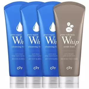 폼클렌징 대용량 220ml 3개+모공 220ml 1개 아쿠아 딥 휩 세안제 스크럽