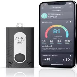 Atmotube 배터리 구동 프로 휴대용 실외 및 실내 공기질 모니터 PM VOCs 온도 습도 기압 측정기 오염
