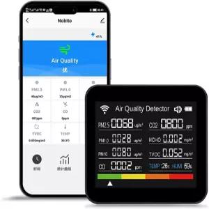 14-in-1 공기질 모니터 실내 온도 센서 PM2.5/PM10/CO2/CO/TVOC/HCHO/온습도 감지 RV 홈 오피스 스쿨