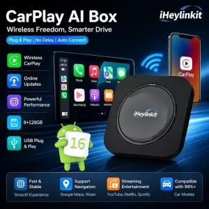링킷 무선 카플레이 안 오토 스마트 AI 박스 QCM65 60 28GB 스마트링크 GPS 차량용 액세서리