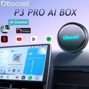 Ottocast OttoAibox P3 AI 박스 무선 카플레이 안 오토 QCM 6225 HD 유튜브 넷플릭스 비디오 벤츠 VW 포드
