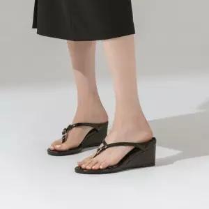 소보제화 파트 미들힐 웨지 조리 샌들 6cm