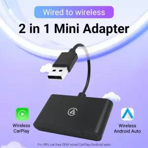 무선 카플레이 안 자동 AI 미니 박스 어댑터 USB C 타입 동글 플러그 앤 내비게이션 유선무선