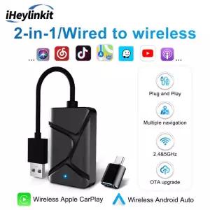 iHeylinkit 2 in CarPlay 무선 어댑터 미니 박스 안 자동 동글 벤츠 아우디 마즈다 기아 도요타 바겐 OEM