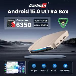 새로운 CarlinKit 안 50 울트라 SM6350 CarPlay Ai 박스 오토 무선 어댑터 지원 유튜브 넷플릭스 IPTV GNSS