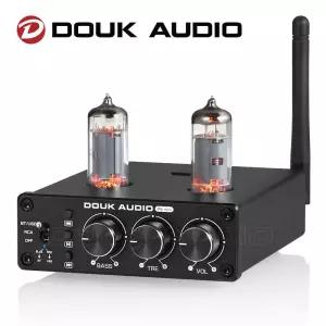 Douk Audio HiFi 블루투스 50 밸브 튜브 프리 스테레오 리시버 USB 플레이어 홈 데스크탑 트레블 베이스