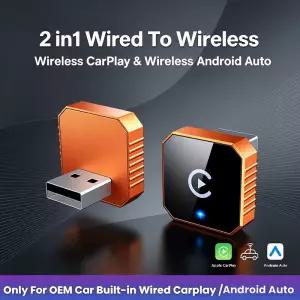 2in 무선 CarPlay 동글 안 오토 어댑터 AI 스마트 박스 자동차 시스템 볼보 바겐 토요타 스코다 시트용