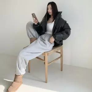 |KHP973B|여성 심플 기모 조거 팬츠 밴딩 디자인
