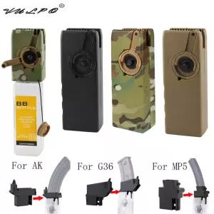 VULPO Airsoft Paintball M4 BB 스피드 로더 000 라운드 핸드 크랭크 퀵 AK MP5 G36 매거진 어댑터