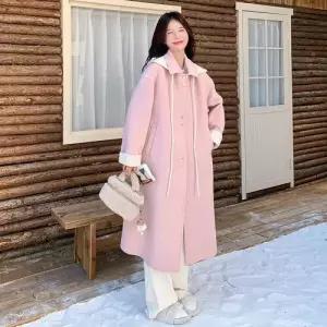 여자 모직 롱 가을 아이템 리버시블 트렌디 코트 캐시미어 HT3