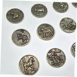 12지신 엽전 황동 동전 펜던트 키링 재료 DIY 공예 풍수 장식 부적 소품