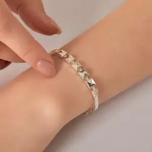 [엘렌쥬얼리] 실버 Silver 925 퀸토 스퀘어 스틱 라인 은 팔찌