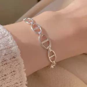 [엘렌쥬얼리] 실버 Silver 925 원형 사다리 체인 은 팔찌