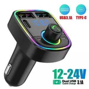 블루투스 FM 송신기 핸즈프리 자동차 라디오 변조기 MP3 플레이어 용 USB 초고속 충전 어댑터