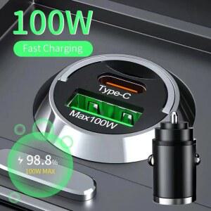 USB 차량용 충전기 100W S24 15 PD 어댑터 전화 충전 빠른 고속 유형