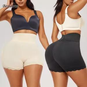 6XL 하이웨이스트 힙업 패드 팬티 여성용 폼 내장 엉덩이 볼륨업 보정 속옷