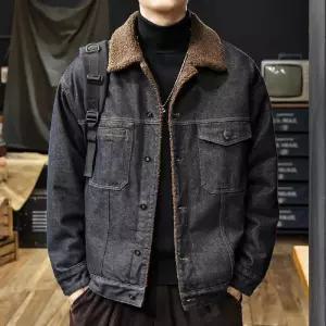 남성 생지 데님 캐시미어 코트 겨울 기모 도톰한 패딩 점퍼 E35Z4P 득템2