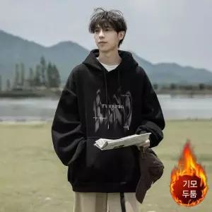 남성 기모 후드 겨울 레터링 커플 실버 점퍼 J02Z4S 득템2
