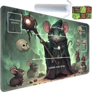 존이 있는 TCG 플레이매트용 Yuxcfhjfe 보관 가방과 6개의 주사위가 논슬립 고무 바닥 트레이딩 카드 게임