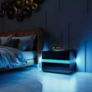 화장대서랍장 RGB LED 세트 와이드서랍장 그레이 거실 모던한
