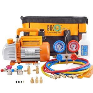 BACOENG 3.6CFM 1/4HP AC 진공 펌프 및 게이지 세트, 자동 에어컨 시스템용 HVAC 키트, R134a R12 R410a 냉매용 매니폴드 세트 - W / 캔