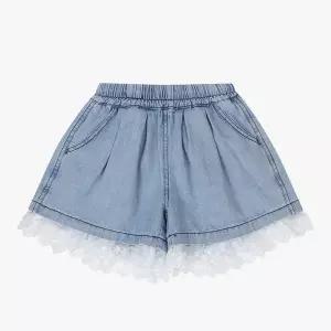 [치크]레이스 밑단 큐롯 숏데님 CKTH26482