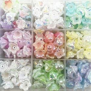 비즈공예 50PCS 7X13MM 점진적 아크릴 도라지 비즈 만들기위한 모자 스페이서 팔찌