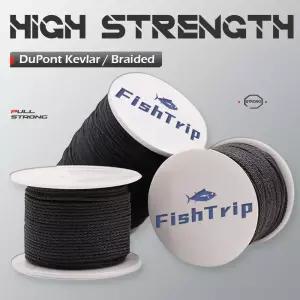 FishTrip 고강도 낚시 보조 코드 케블라 낚싯줄 스레드 롤 야외 로프 50lbs