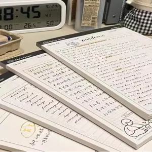 B5 스티커 메모 용지 간단하고 찢어지는 종이 학습 계획 그리드 라인 빈 노트 문구 학교 용품 사무실