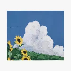 해바라기 유화 그림 풍경액자 대형액자 거실벽 집들이