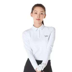 [르꼬끄골프](신세계 사우스시티)여성 골조직 믹스 제원단 에리 티셔츠 (GP322LTL81)