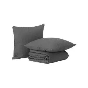 이케아 ALINA Bedspread and 2 Cushion Covers Dark Grey 601.626.50 당일발송