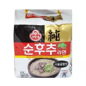 순후추라면 사골곰탕맛 4개입x2개 곰탕 진국 맛 탱글탱글한 멀티팩 개운한라면 분말 국물