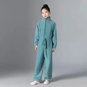 워밍업 벨벳 점프수트 핑크 전신 발레 겨울 워머 보라색