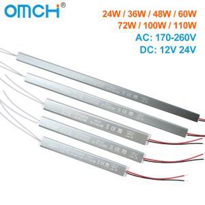 LED안정기 OMCH LED 초박형 파워 어댑터 스트립 드라이버 220V 24V 라이트 48W 12V 60W 박스 AC 36W 100W 트랜스포머