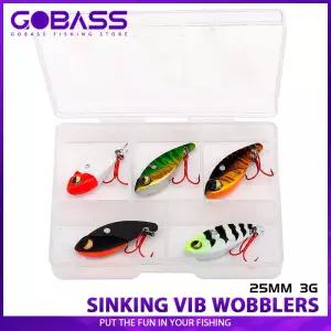 GOBASS 5pcs 미니 금속 VIB 블레이드 지그 낚시 미끼 25mm 3g 싱킹 진동 인공 스푼 바이브베이스 파이크